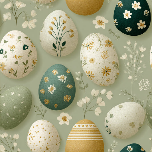 Watercolor Happy Easter Pattern 6 Quilting Cotton Fabric