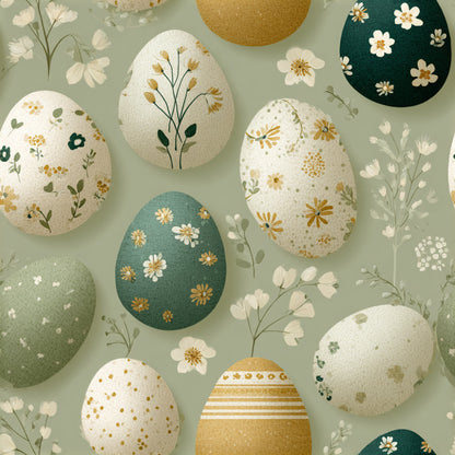 Watercolor Happy Easter Pattern 6 Quilting Cotton Fabric