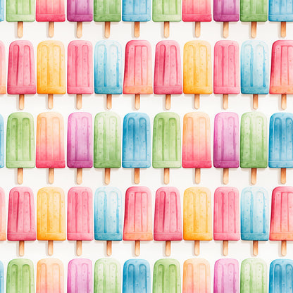 Watercolor Summer Popsicle Pattern 10 Quilting Cotton Fabric