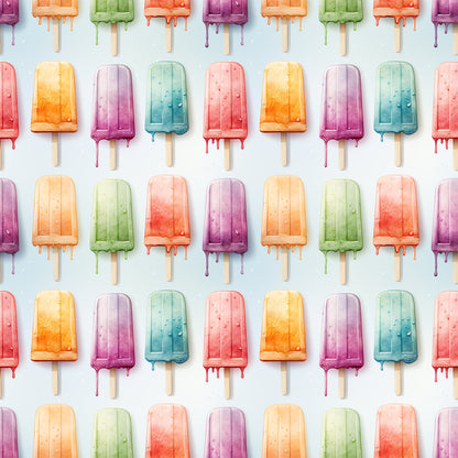 Watercolor Summer Popsicle Pattern 2 Quilting Cotton Fabric