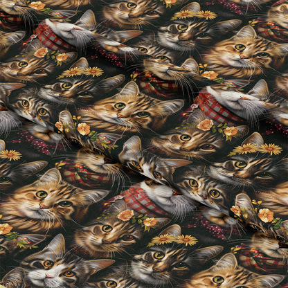 Well Dressed Cats Pattern 4 Quilting Cotton Fabric