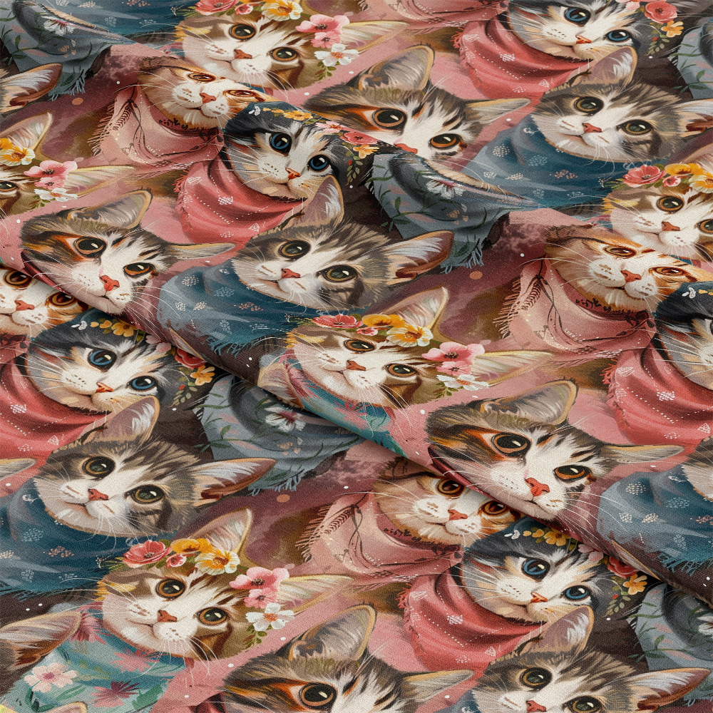 Well Dressed Cats Pattern 8 Quilting Cotton Fabric