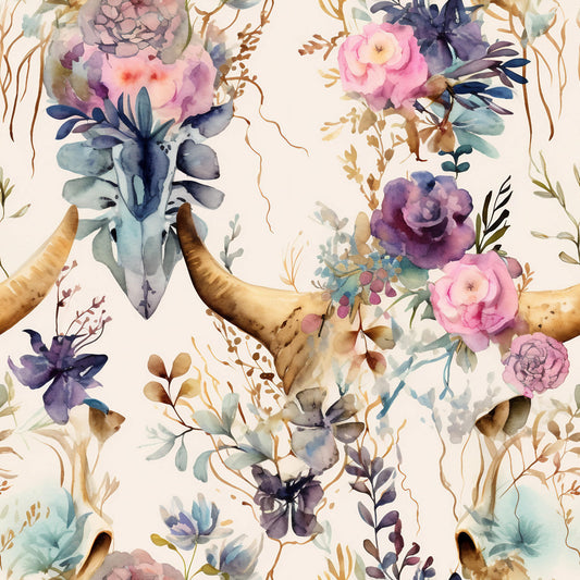 Western Bull Pattern 11 Quilting Cotton Fabric