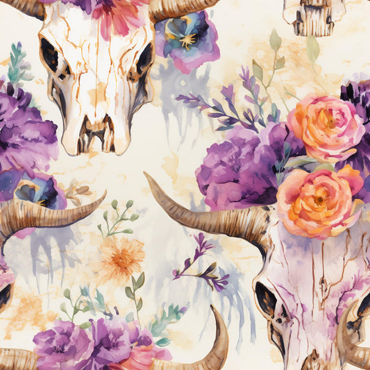 Western Bull Pattern 17 Quilting Cotton Fabric