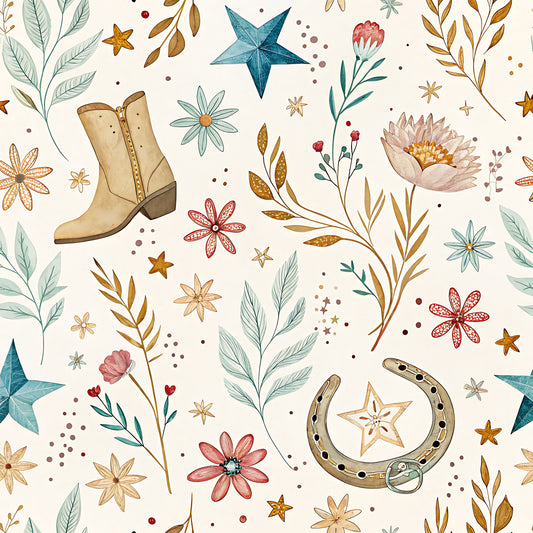 Western Cowboy Pattern 10 Quilting Cotton Fabric