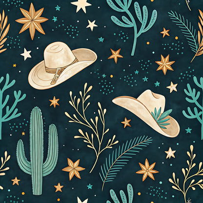 Western Cowboy Pattern 14 Quilting Cotton Fabric