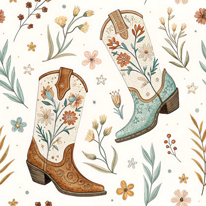 Western Cowboy Pattern 19 Quilting Cotton Fabric