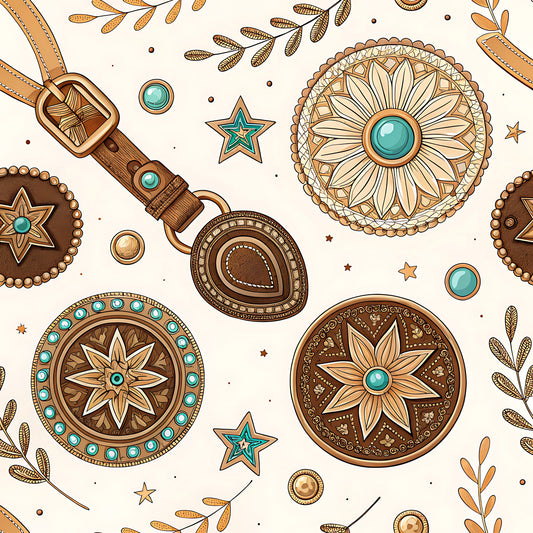 Western Cowboy Pattern 2 Quilting Cotton Fabric