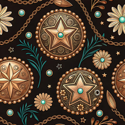 Western Cowboy Pattern 3 Quilting Cotton Fabric
