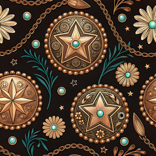Western Cowboy Pattern 3 Quilting Cotton Fabric