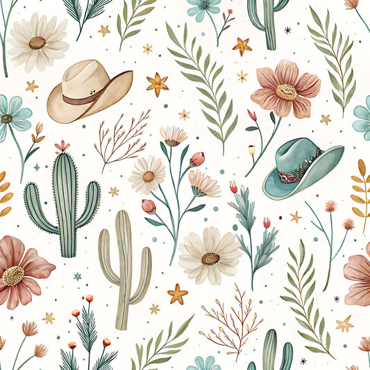 Western Cowboy Pattern 5 Quilting Cotton Fabric