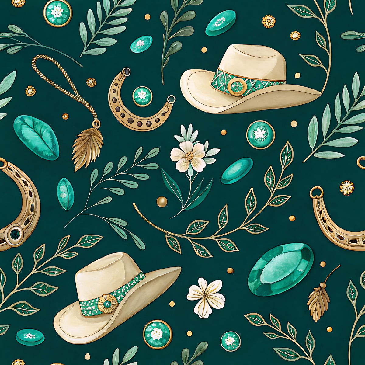 Western Cowboy Pattern 8 Quilting Cotton Fabric