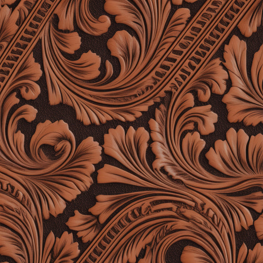 Western Tooled Leather Pattern 11 Quilting Cotton Fabric