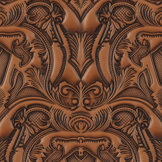Western Tooled Leather Pattern 3 Quilting Cotton Fabric