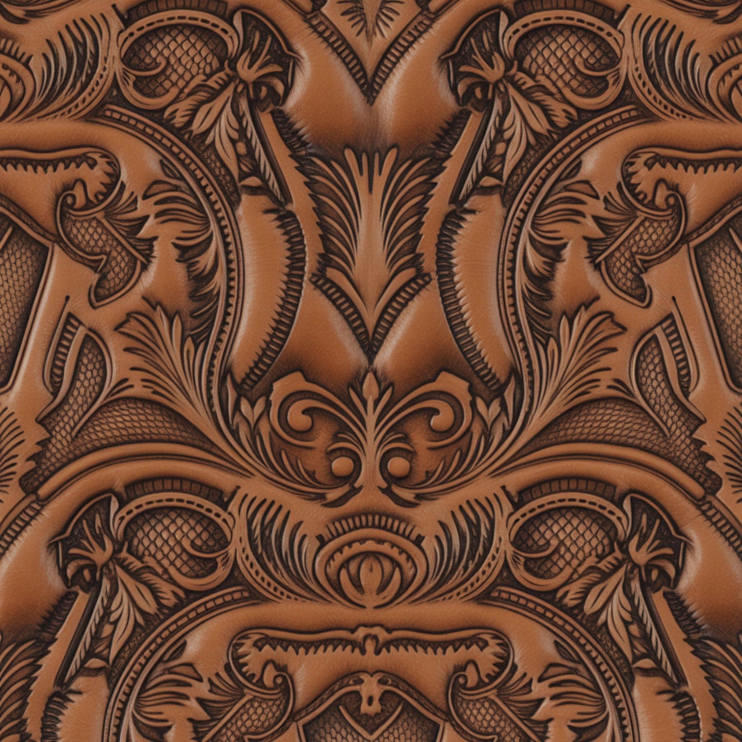 Western Tooled Leather Pattern 3 Quilting Cotton Fabric