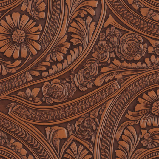 Western Tooled Leather Pattern 6 Quilting Cotton Fabric