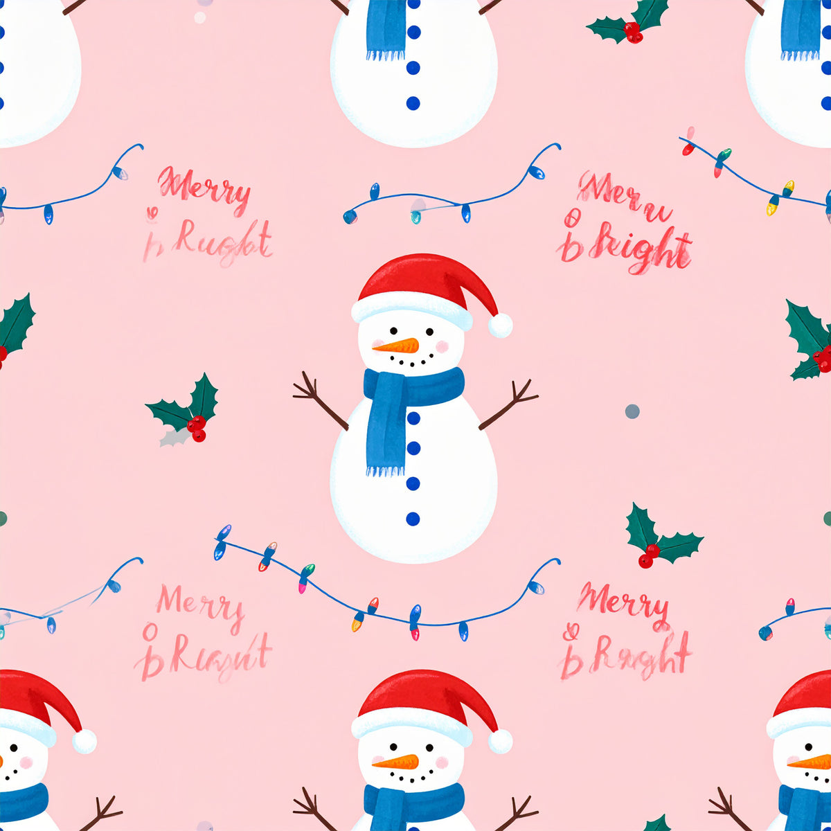 Whimsical Christmas Characters Pattern 18 Quilting Cotton Fabric