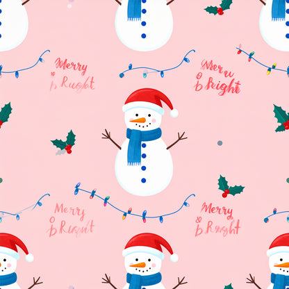Whimsical Christmas Characters Pattern 18 Quilting Cotton Fabric