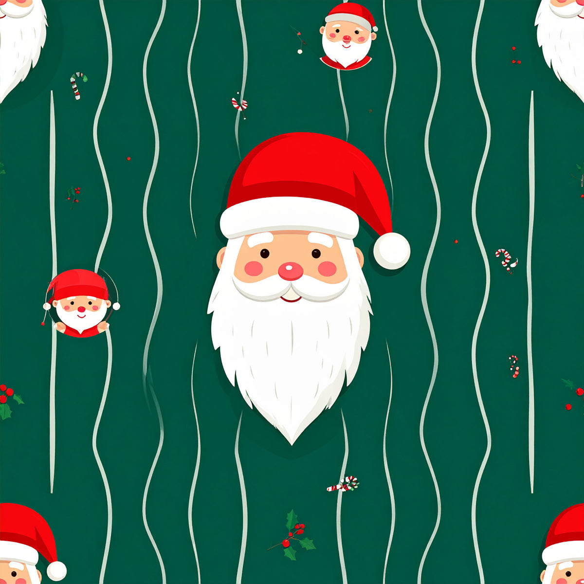 Whimsical Christmas Characters Pattern 7 Quilting Cotton Fabric