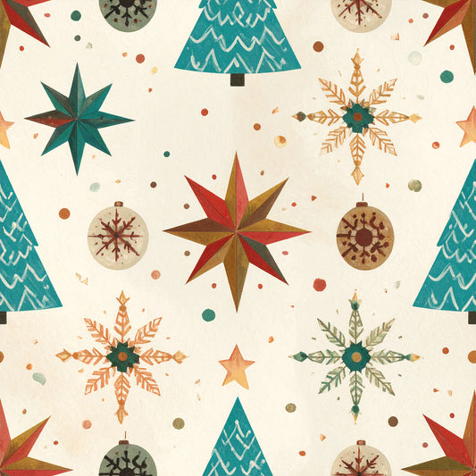 Whimsical Christmas Pattern 35 Quilting Cotton Fabric