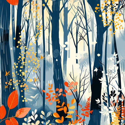 Whimsical Forest Pattern 10 Quilting Cotton Fabric