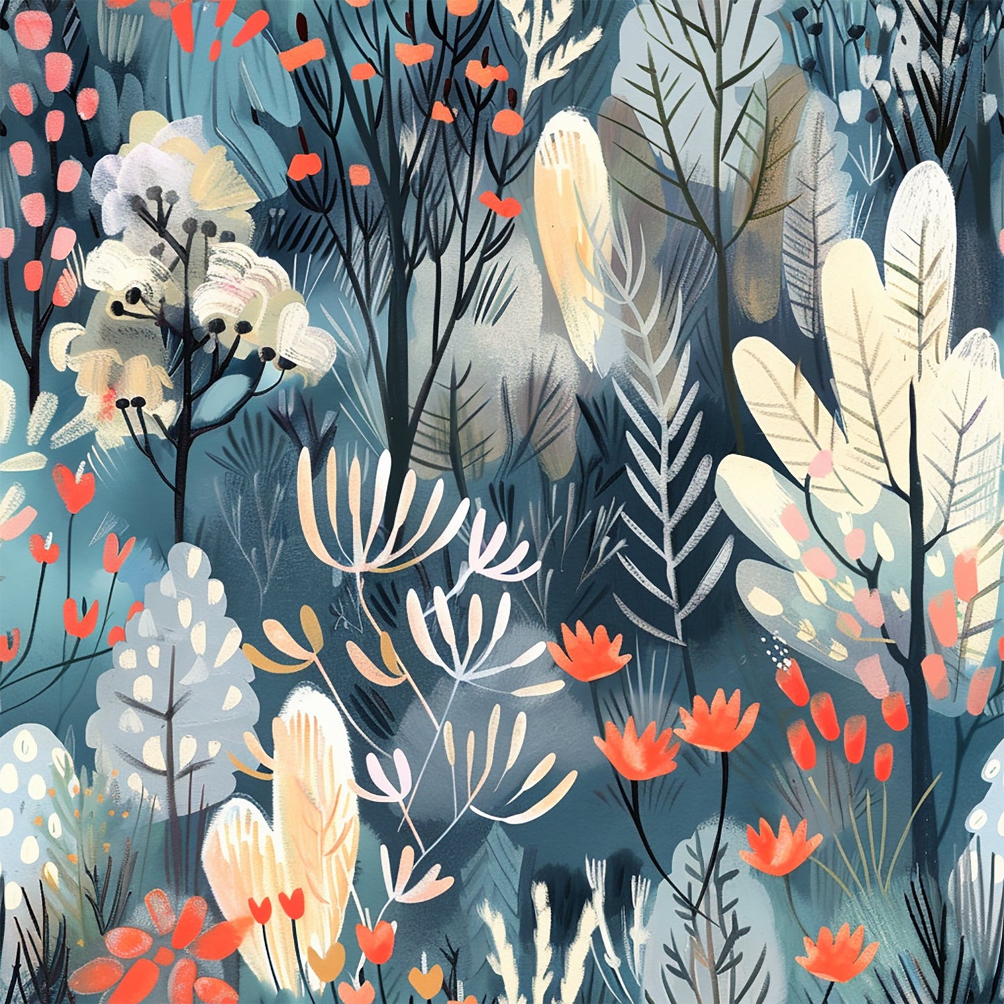 Whimsical Forest Pattern 1 Quilting Cotton Fabric