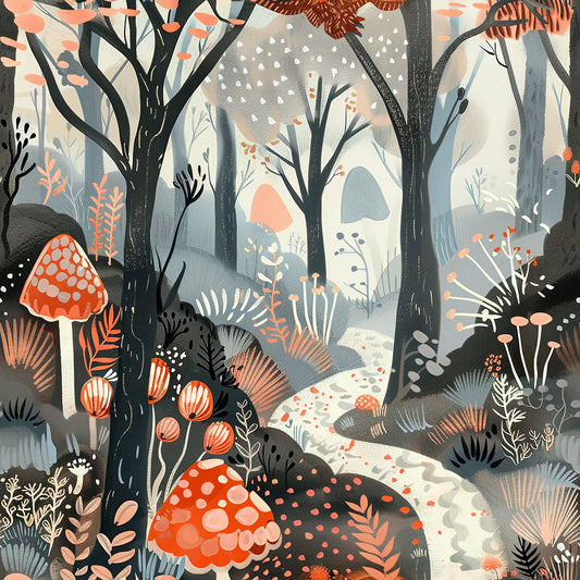 Whimsical Forest Pattern 2 Quilting Cotton Fabric