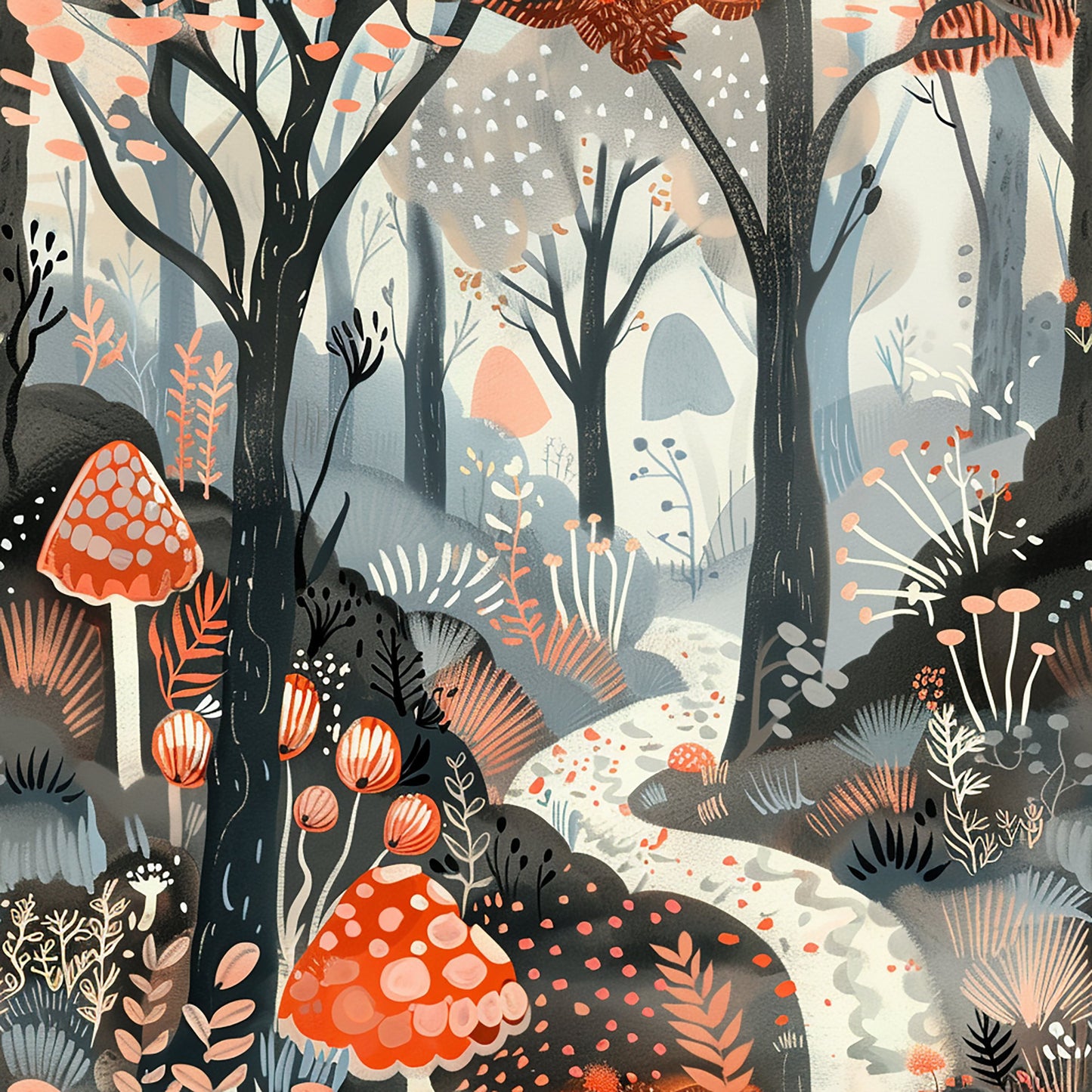 Whimsical Forest Pattern 2 Quilting Cotton Fabric