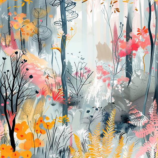 Whimsical Forest Pattern 3 Quilting Cotton Fabric