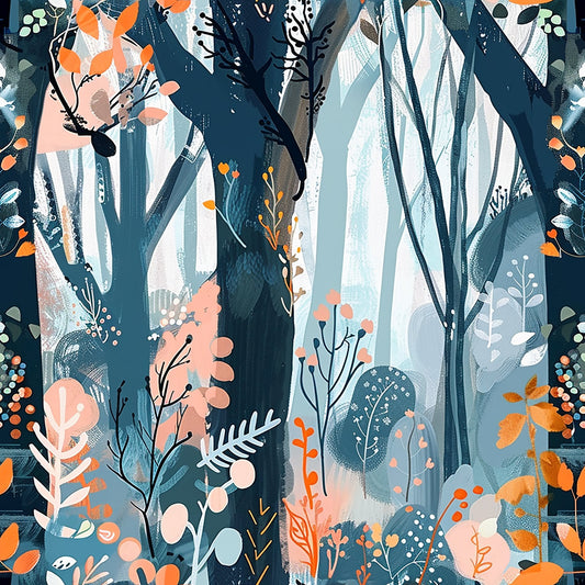 Whimsical Forest Pattern 4 Quilting Cotton Fabric