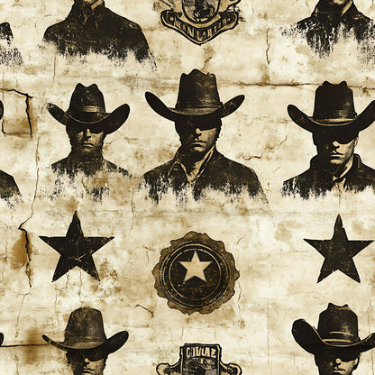 Wild West Wanted Signs Pattern 8 Quilting Cotton Fabric