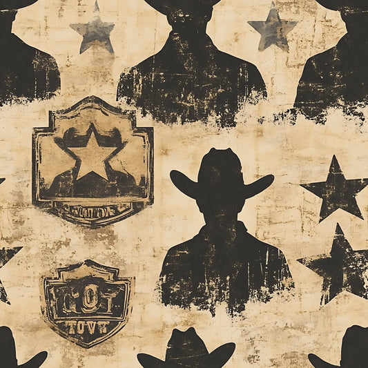 Wild West Wanted Signs Pattern 9 Quilting Cotton Fabric