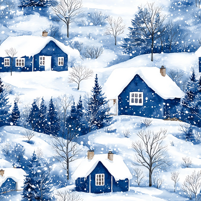 Winter Landscape Quilting Cotton Fabric