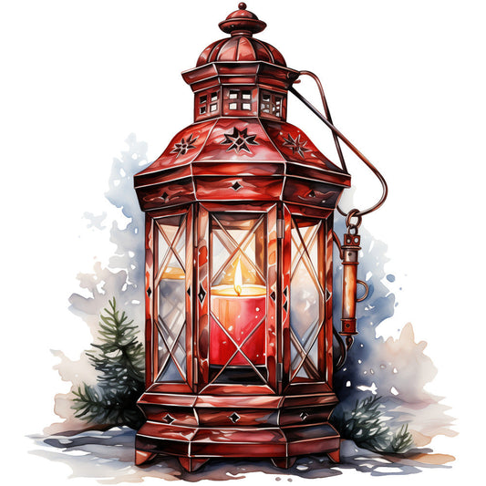 Winter Lantern 8 Fabric Panel