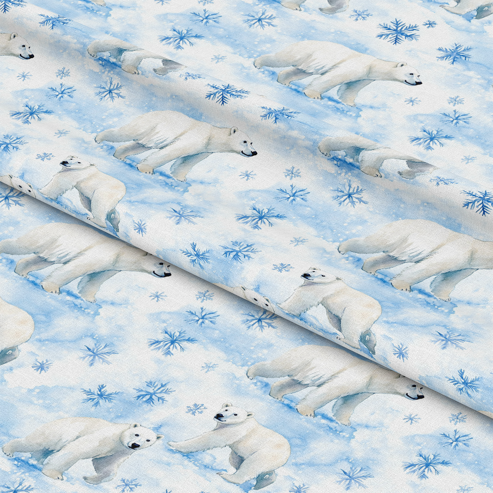 Winter Polar Bears Quilting Cotton Fabric