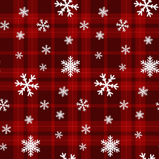 Winter Red Plaid Quilting Cotton Fabric