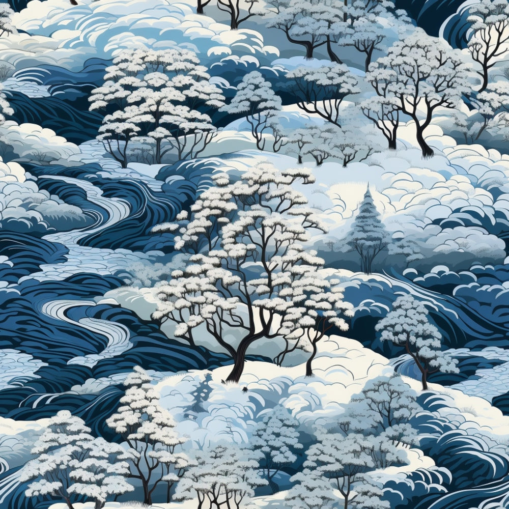 Winter Scenery Pattern 11 Quilting Cotton Fabric