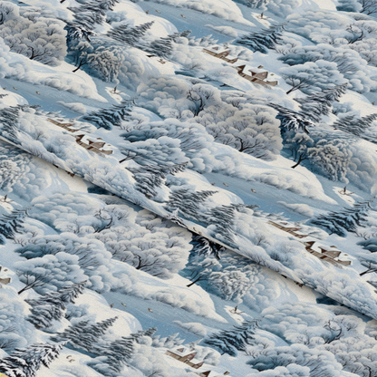 Winter Scenery Pattern 15 Quilting Cotton Fabric