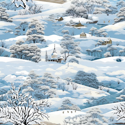 Winter Scenery Pattern 17 Quilting Cotton Fabric