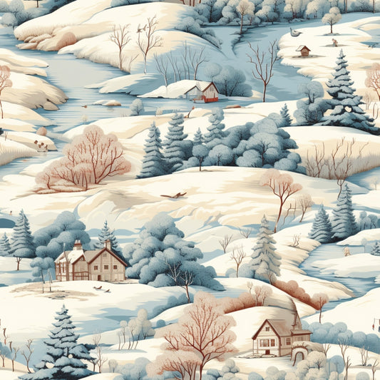 Winter Scenery Pattern 18 Quilting Cotton Fabric