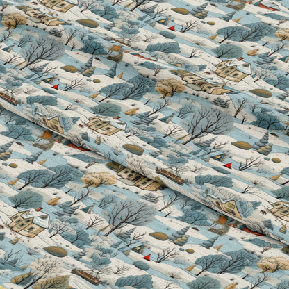 Winter Scenery Pattern 1 Quilting Cotton Fabric