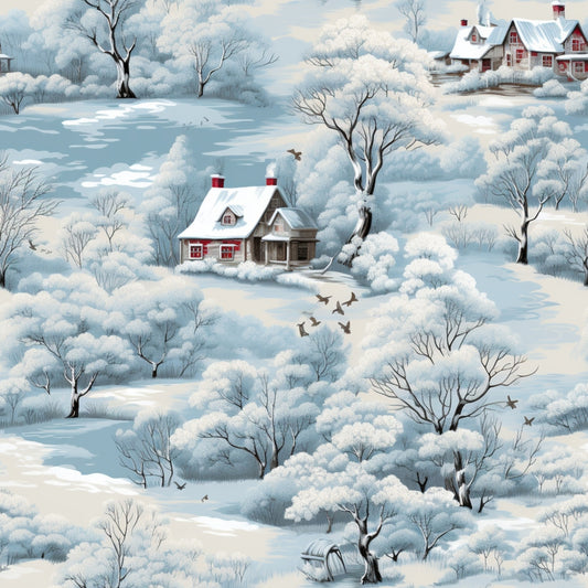 Winter Scenery Pattern 21 Quilting Cotton Fabric