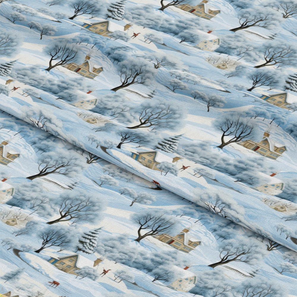 Winter Scenery Pattern 4 Quilting Cotton Fabric