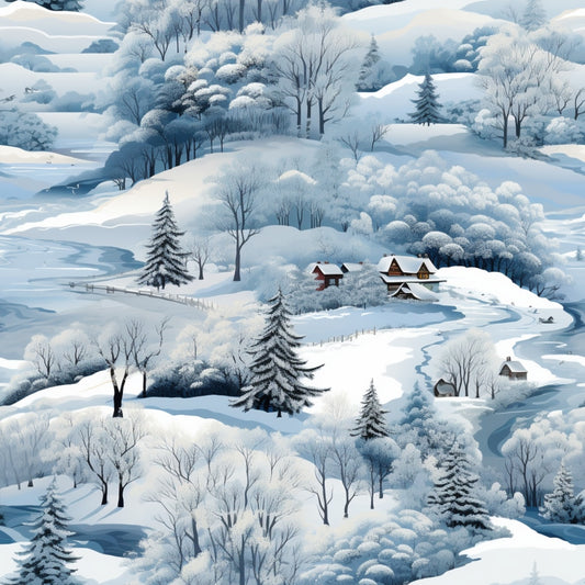 Winter Scenery Pattern 6 Quilting Cotton Fabric