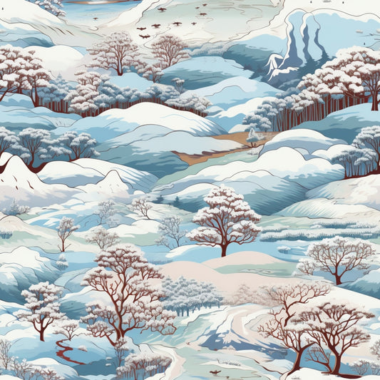 Winter Scenery Pattern 8 Quilting Cotton Fabric