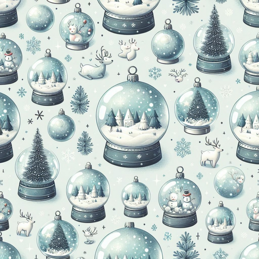 Winter Wonderland Snow Globes Quilting Cotton Fabric