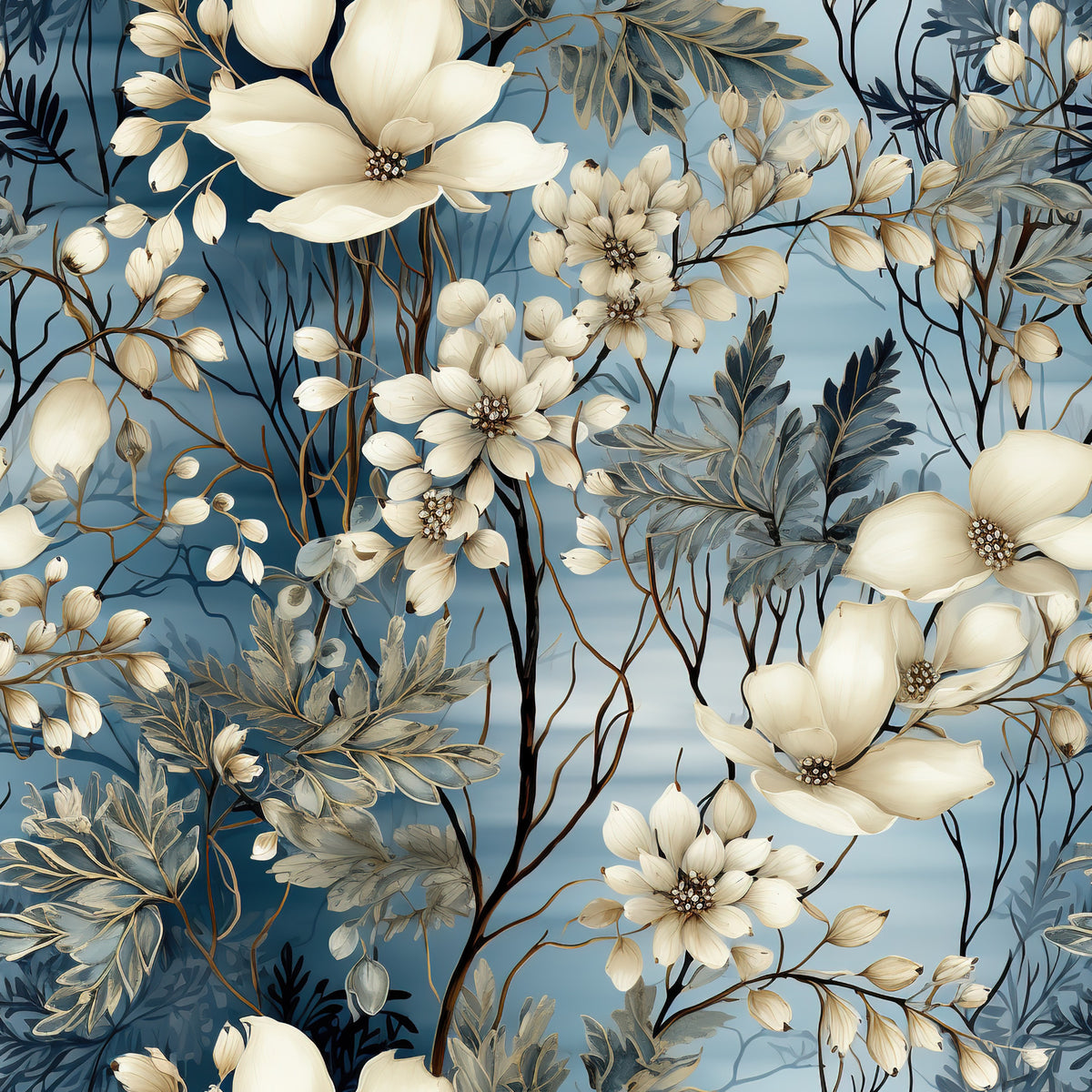 Winter Bloom Elegance Pattern 10 Quilting Cotton Fabric