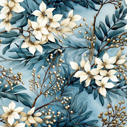 Winter Bloom Elegance Pattern 2 Quilting Cotton Fabric
