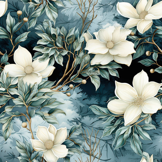 Winter Bloom Elegance Pattern 7 Quilting Cotton Fabric