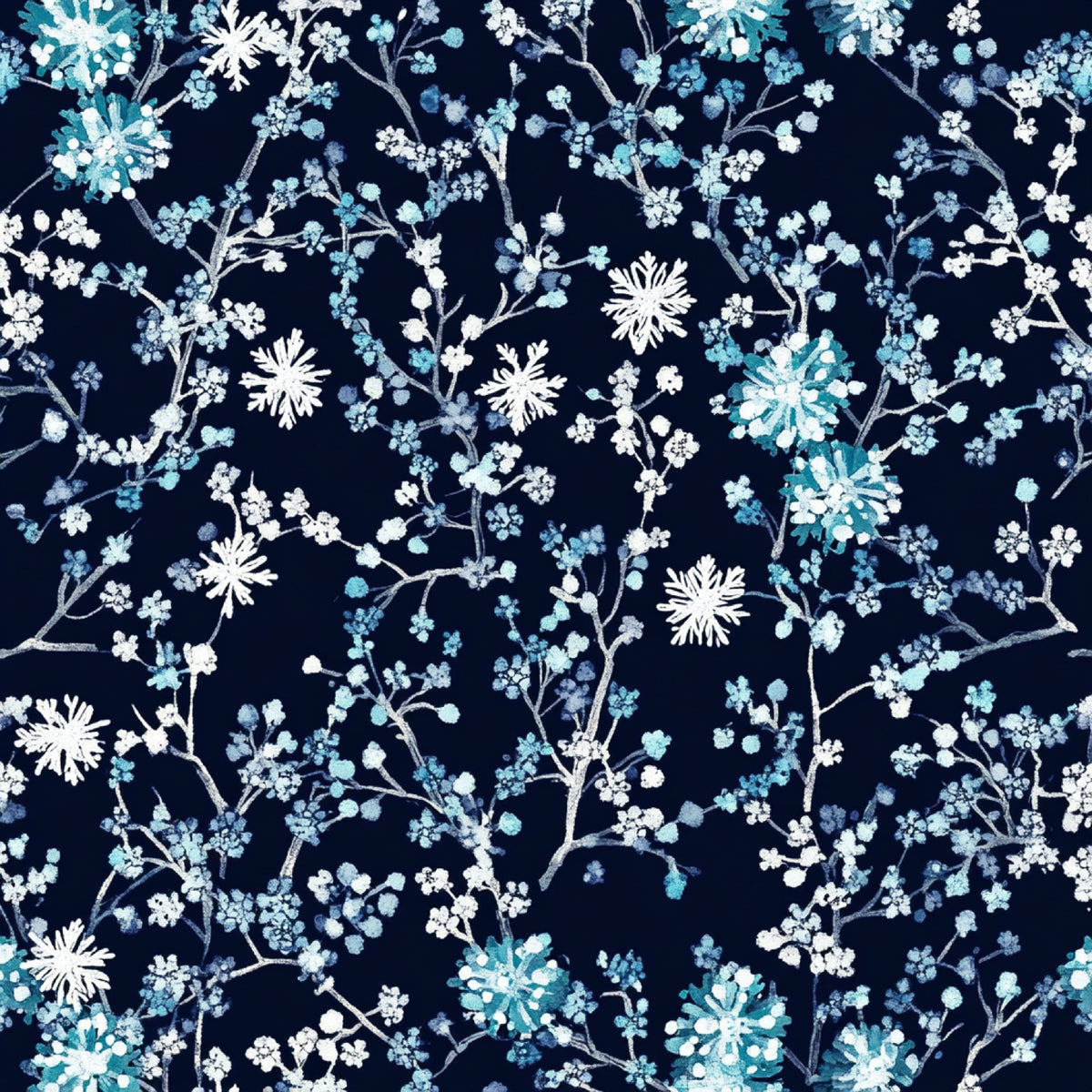Winter Botanical Pattern 1 Quilting Cotton Fabric